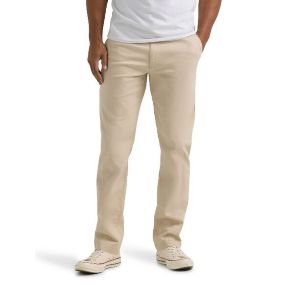 Men's Flat Front Chino with Motion Flex Waistband Khaki Pants 2-Pack Size 32X30 - Picture 4 of 9